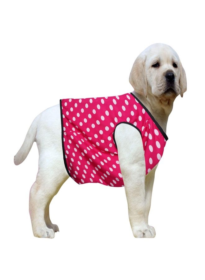 Western Era Funky Soft Cotton Dog T-Shirt | Comfortable & Breathable Dog Clothing | Stylish Sleeveless Vest Pet Outfit (Polka Pink) (XXXLarge) (30inches) - Image 1